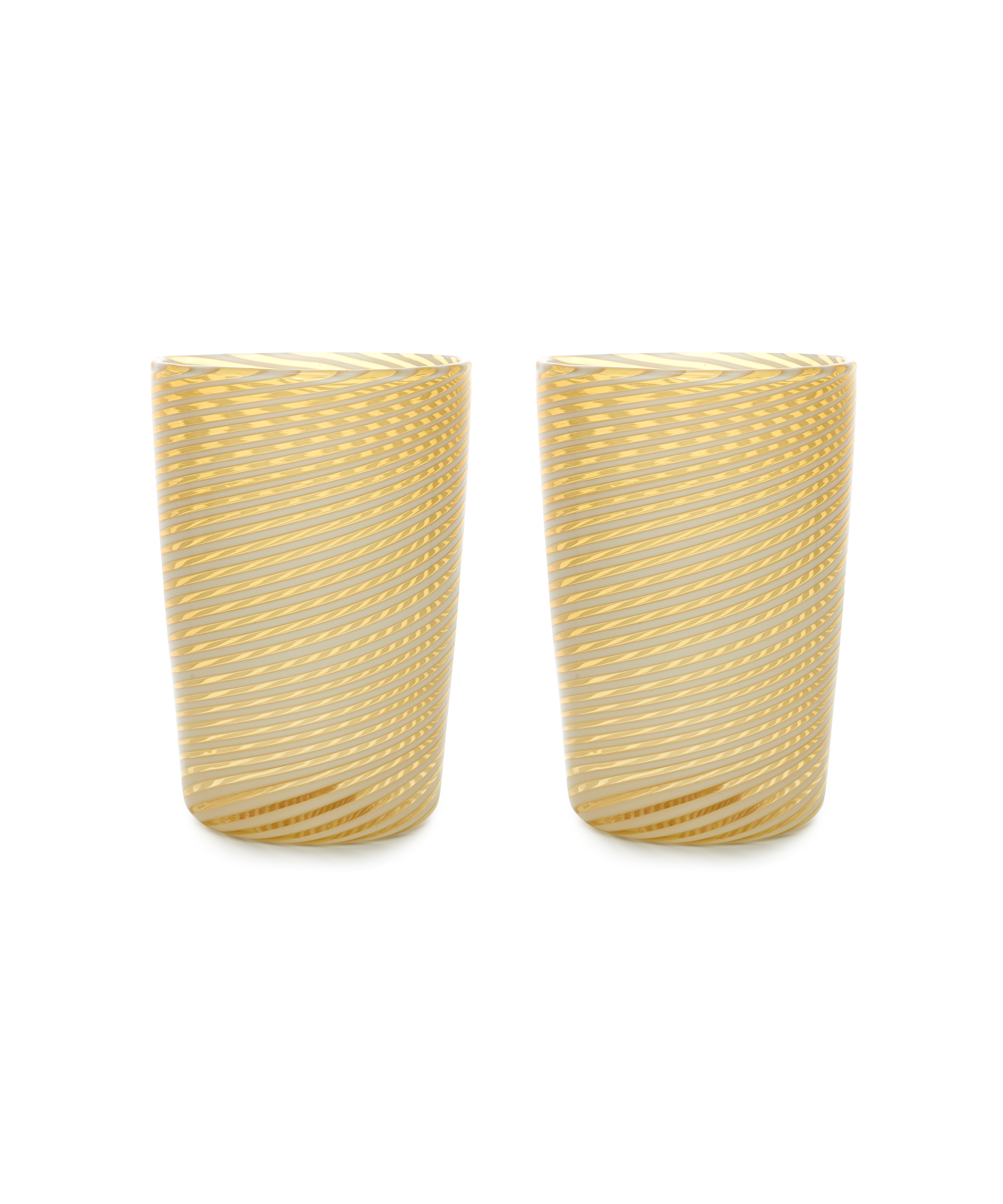 Pair of Murano Swirl Tumblers, Autumn, Cut Out
