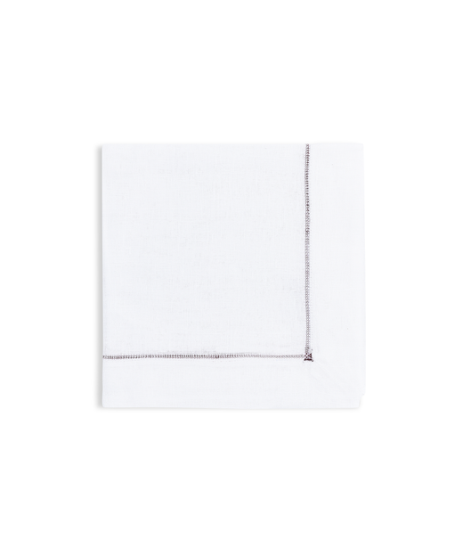 Pair of Agatha Hemstitch Linens Napkins, Burgundy