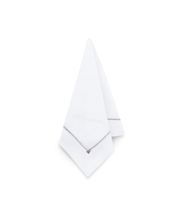 Pair of Agatha Hemstitch Linens Napkins, Burgundy