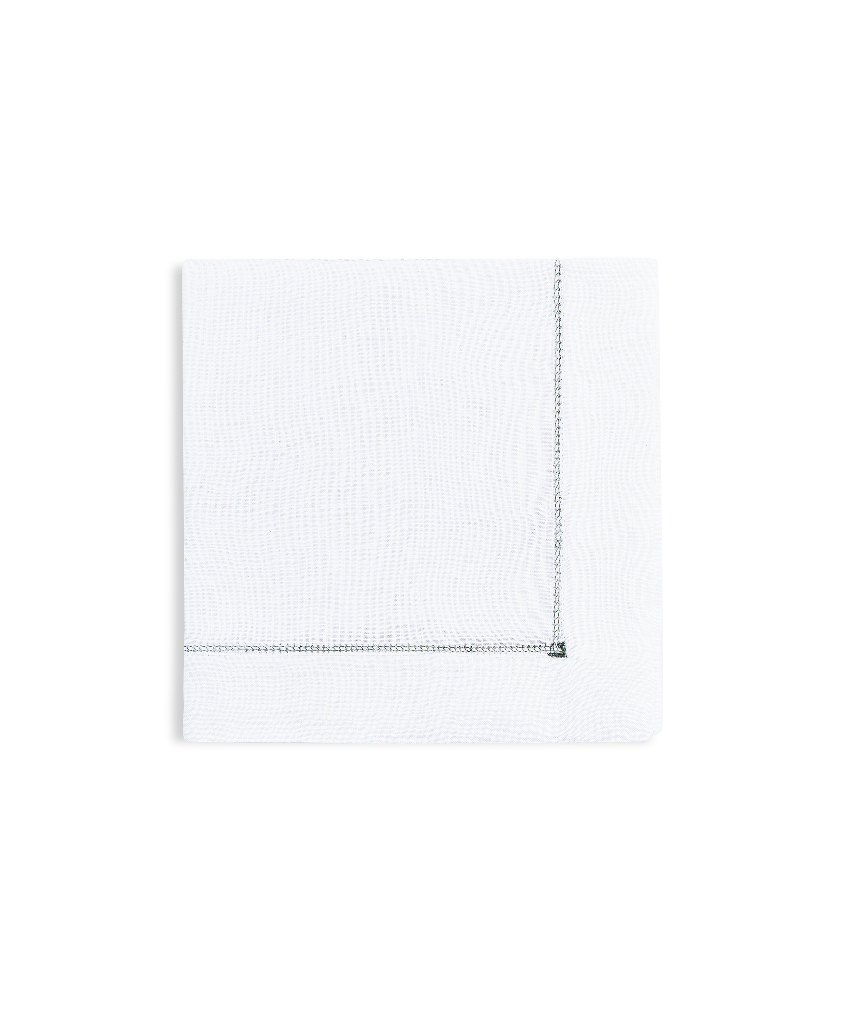 Pair of Agatha Hemstitch Linen Napkins, Forest Green