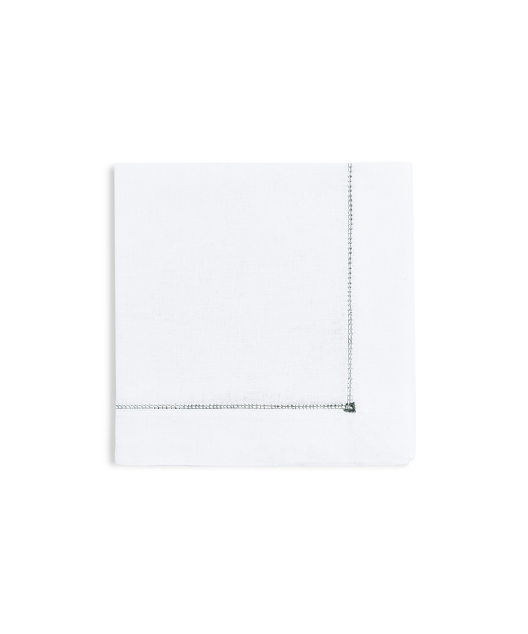 Pair of Agatha Hemstitch Linen Napkins, Forest Green