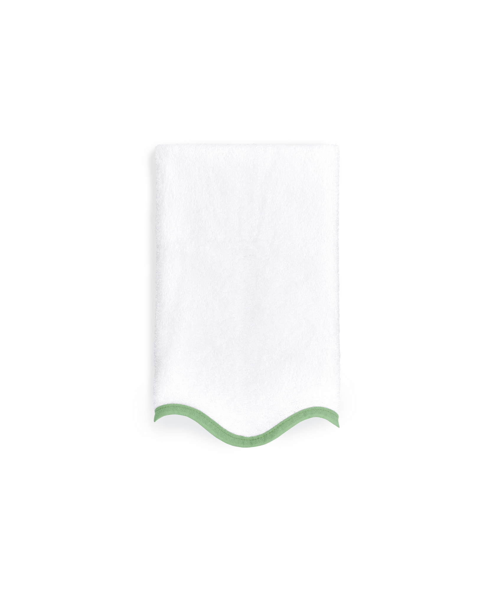 Pair of Amelia Scalloped Guest Towels, Asparagus