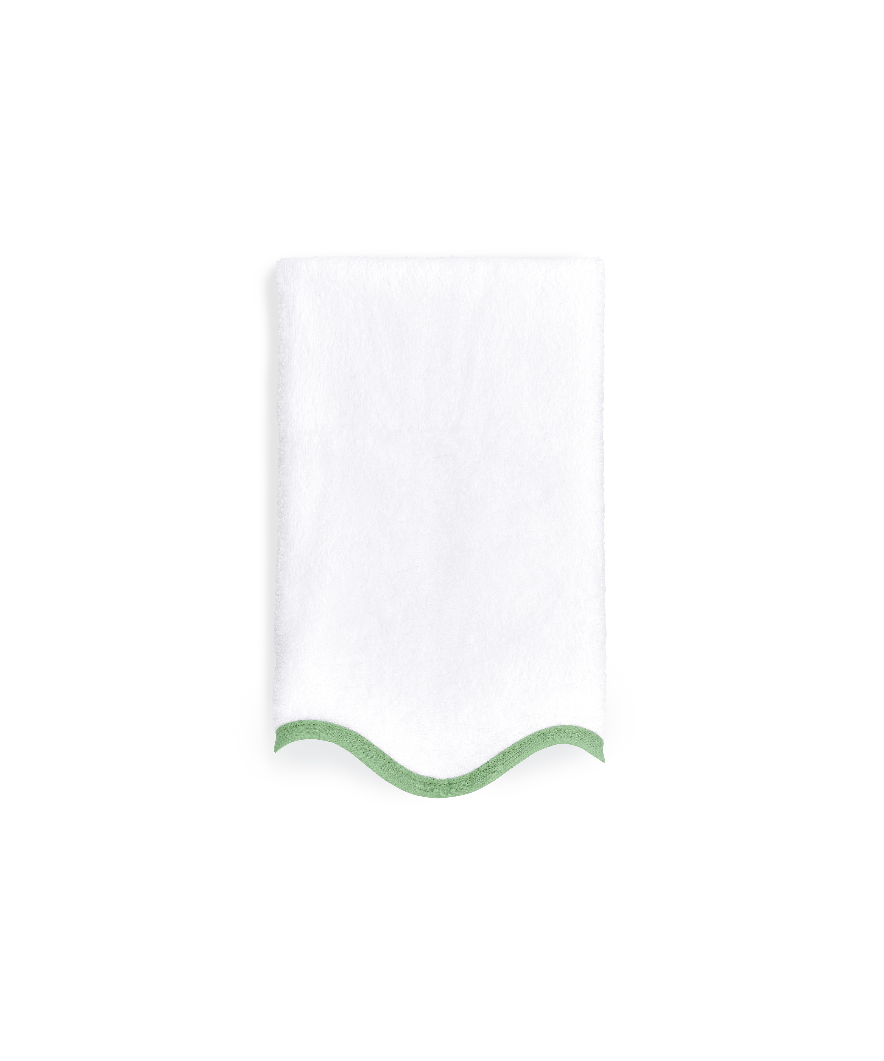 Pair of Amelia Scalloped Guest Towels, Asparagus