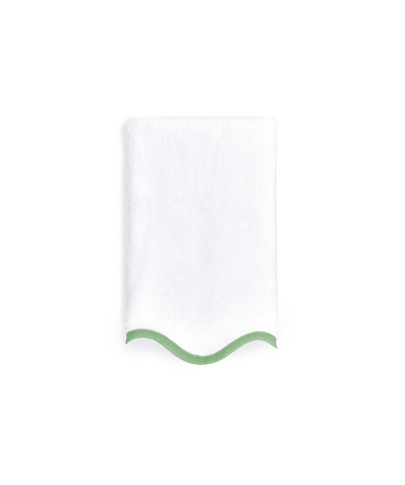 Pair of Amelia Scalloped Guest Towels, Asparagus