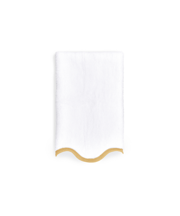 Pair of Amelia Scalloped Guest Towels, Mustard