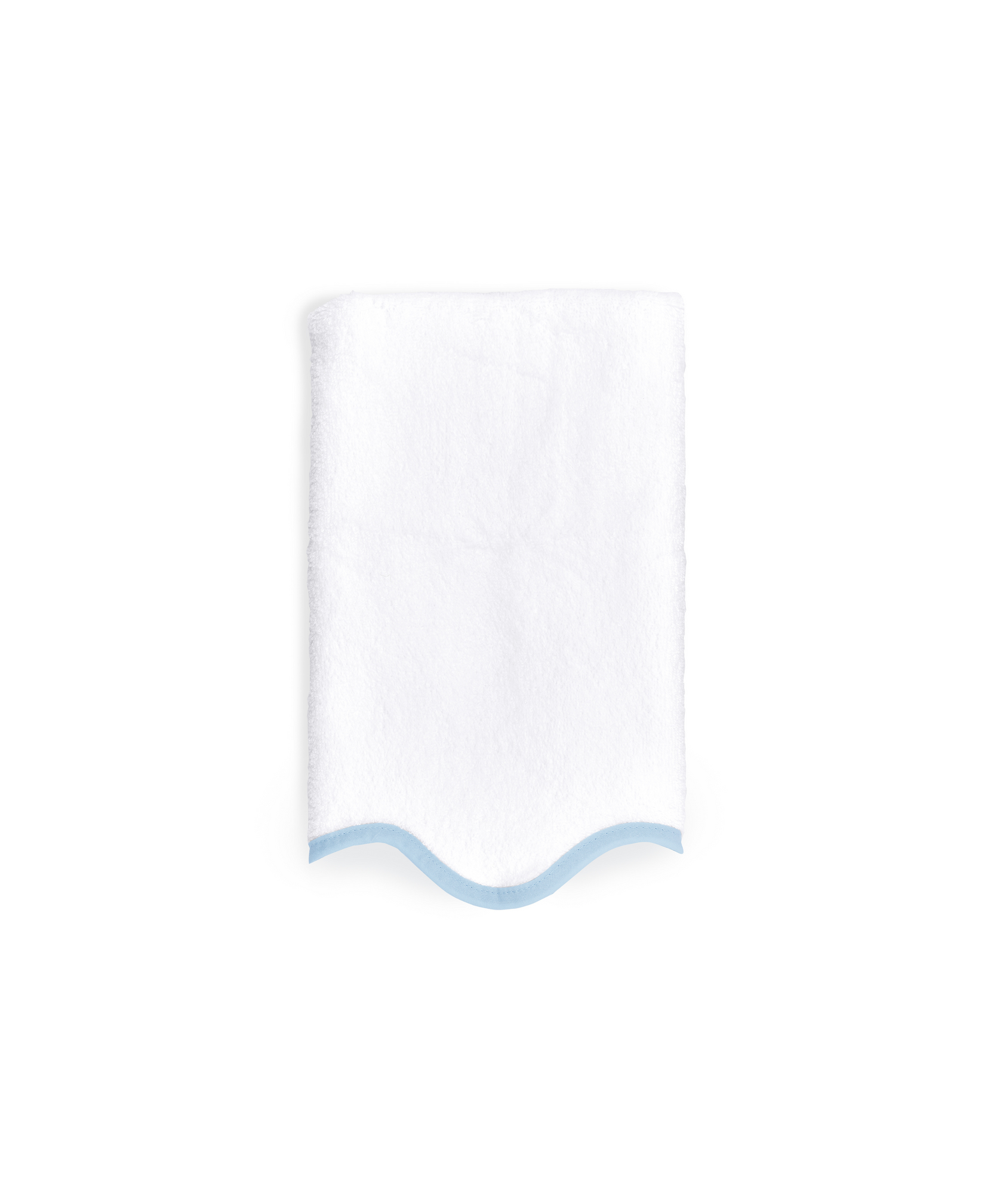 Pair of Amelia Scalloped Guest Towels, Powder Blue