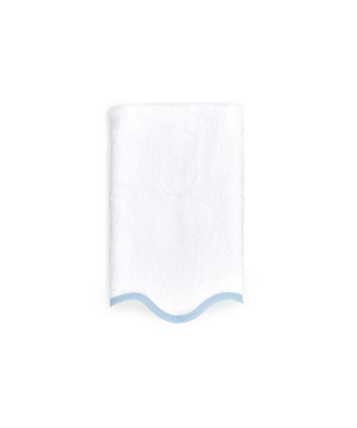 Pair of Amelia Scalloped Guest Towels, Powder Blue