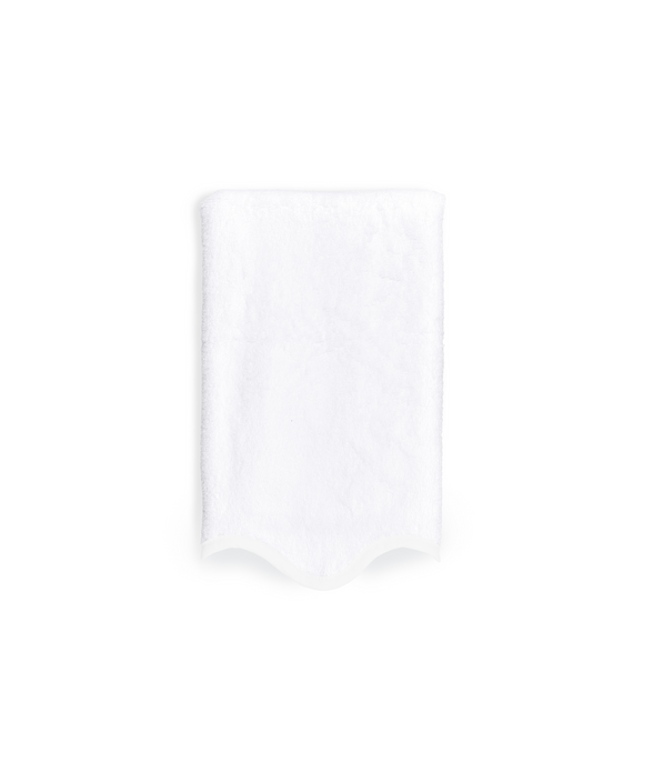 Pair of Amelia Scalloped Guest Towels, White