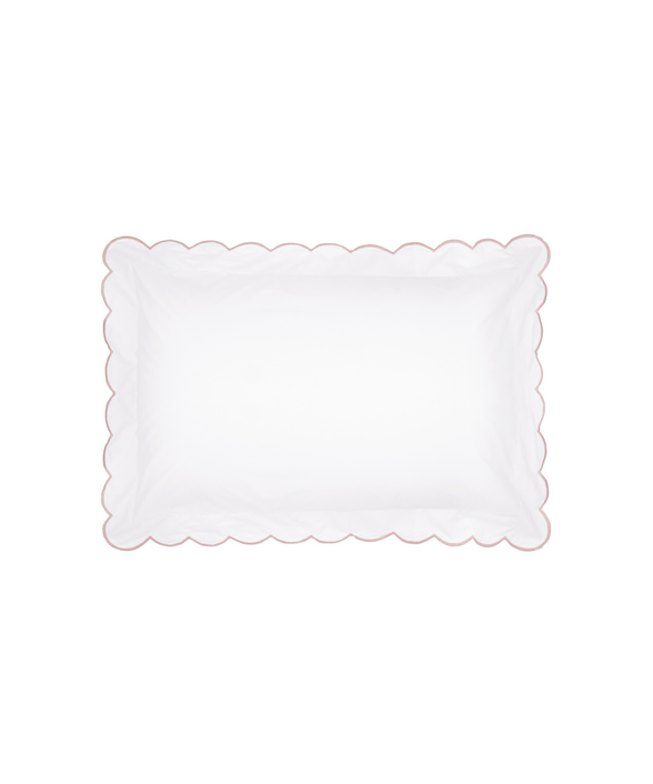 Pair of Annabelle Scalloped Pillowcases, Dusty Pink