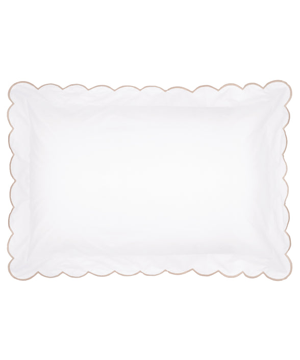 Pair of Annabelle Scalloped Pillowcases, Dusty Pink
