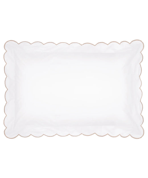 Annabelle Scalloped Pillowcase, Dusky Pink, Cut Out