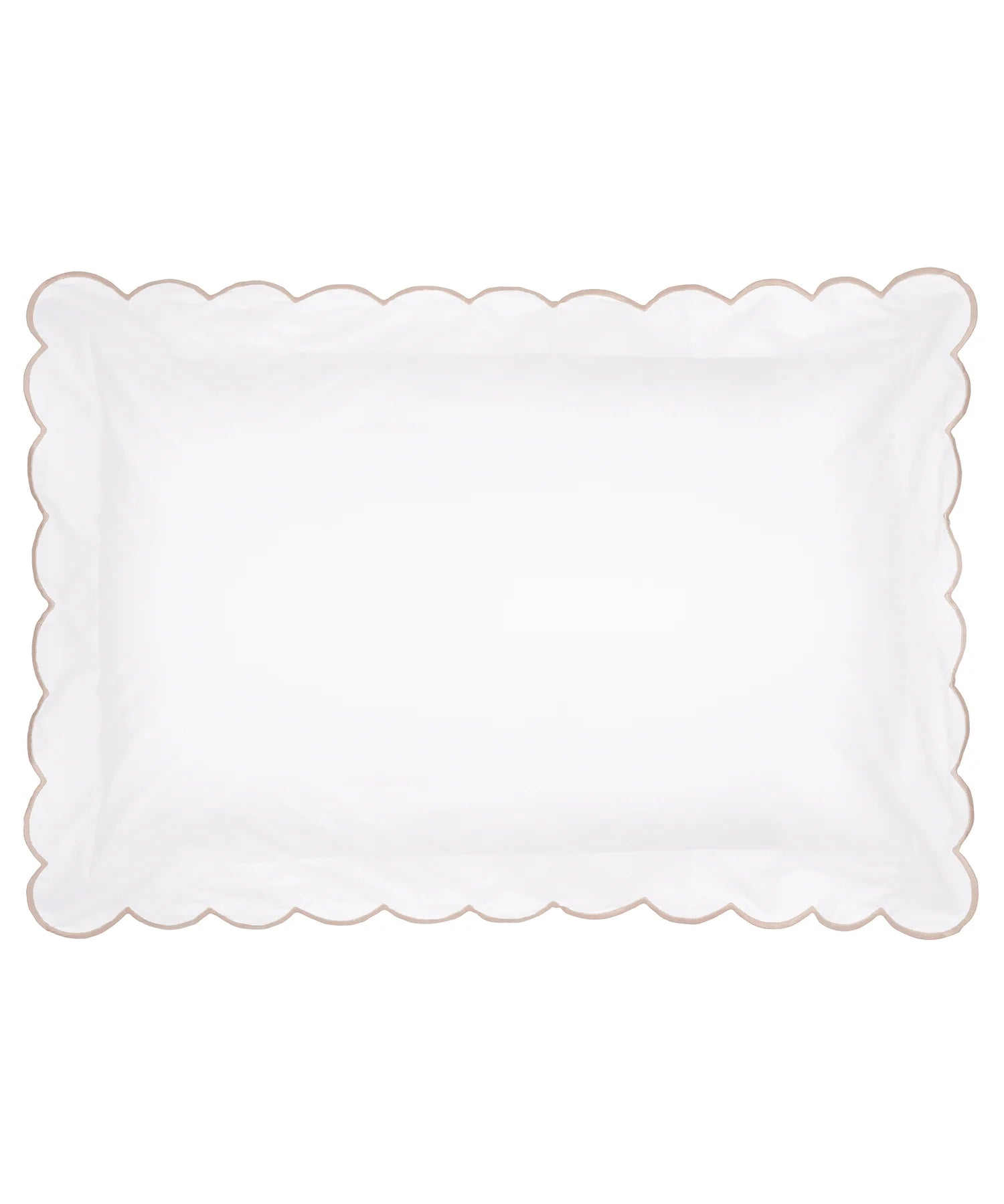 Annabelle Scalloped Pillowcase, Dusky Pink, Cut Out