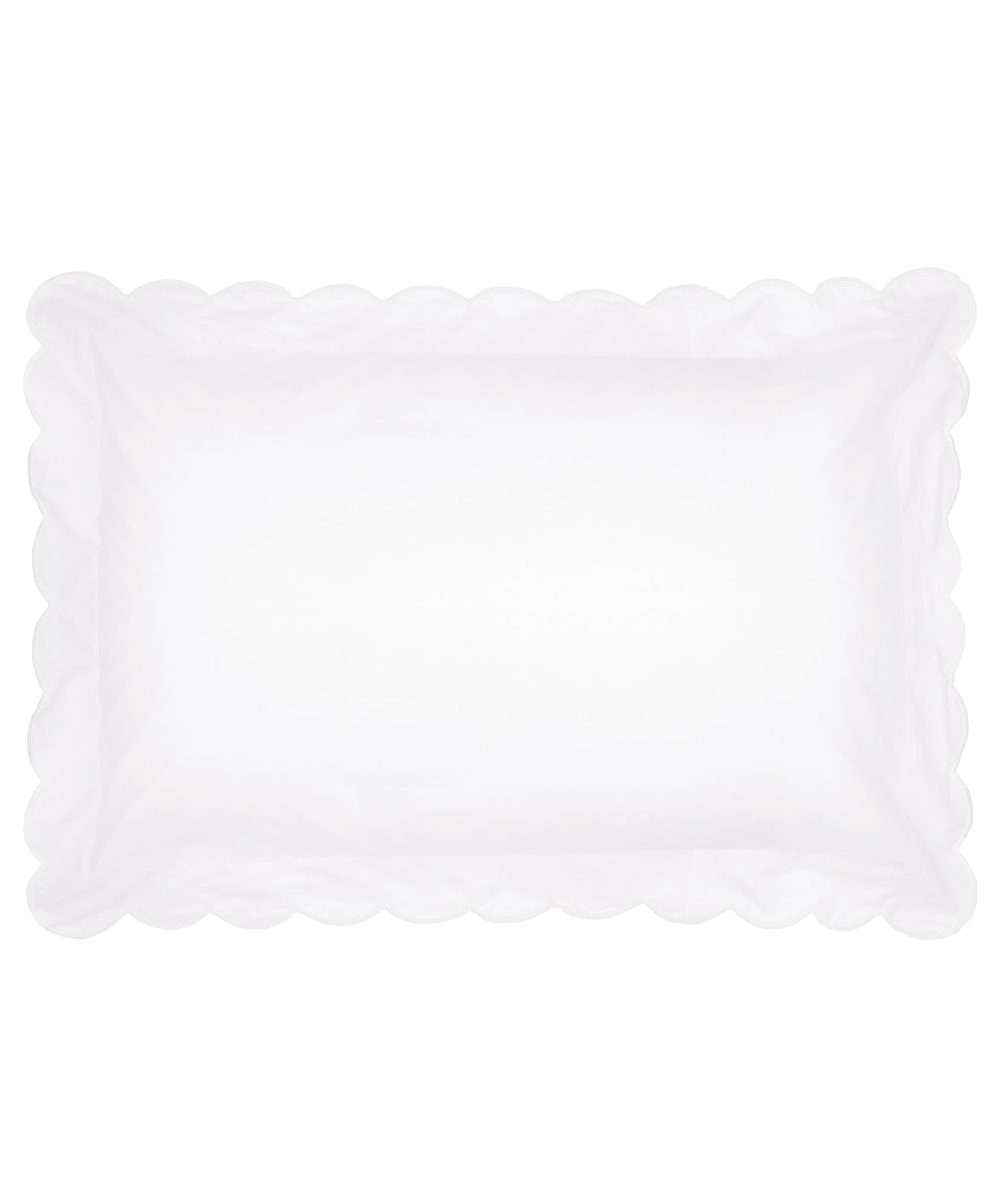Annabelle Scalloped Bed Linen, White Standard Pillowcase