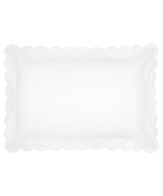 Annabelle Scalloped Bed Linen, White Standard Pillowcase