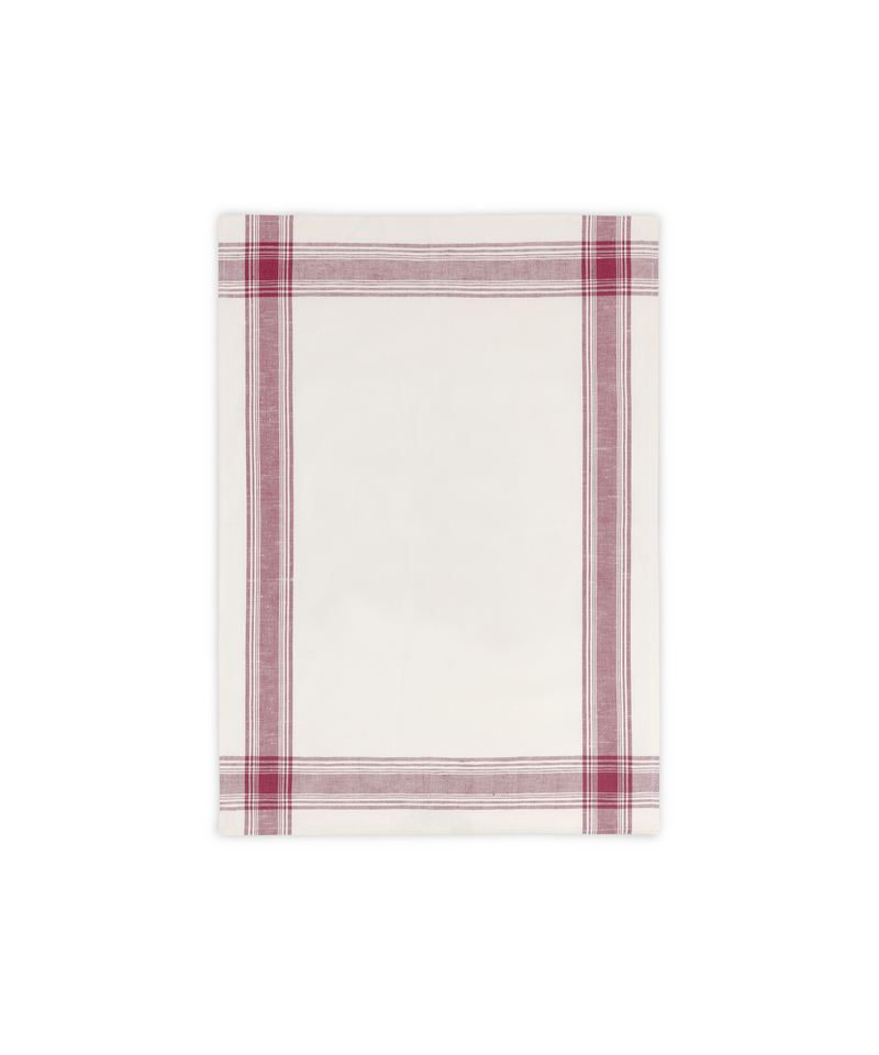 Rebecca Udall Pair of Bistrot Tea Towels, Burgundy, Cut Out