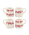 Set of 4 Celia Mugs, Raspberry