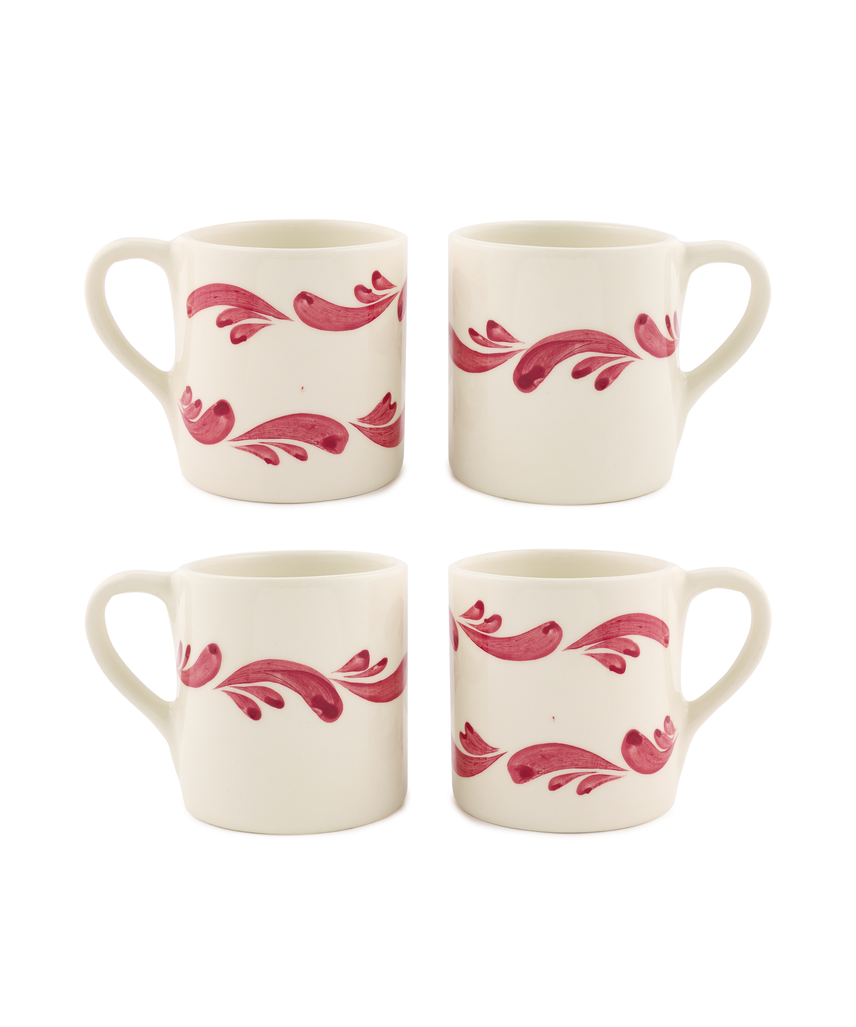 Set of 4 Celia Mugs, Raspberry