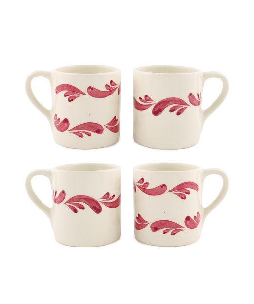 Set of 4 Celia Mugs, Raspberry