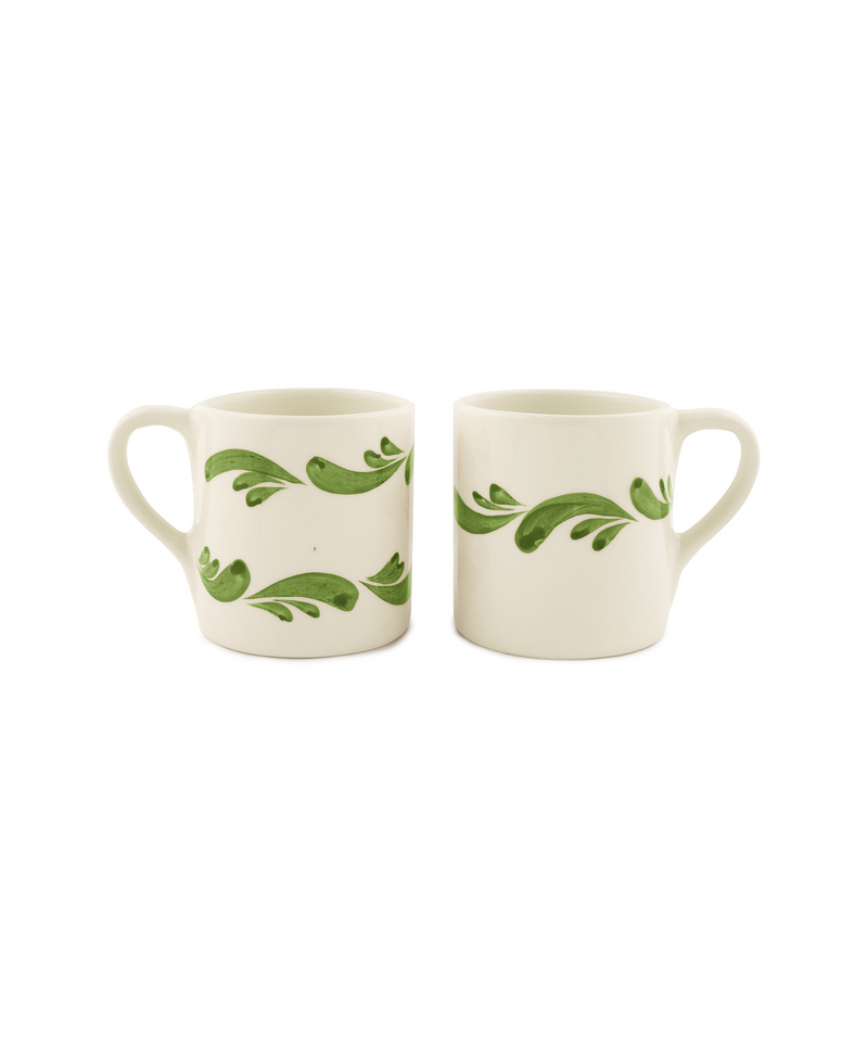 Rebecca Udall Pair of Celia Mugs, Leaf Green, Cut Out