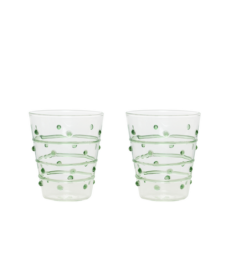 Pair of Elisa Tumblers, Green, Cut Out