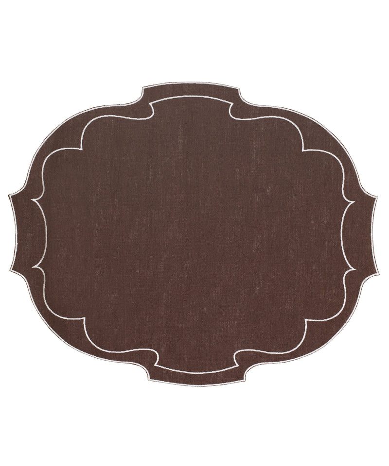 Pair of Francesca Waxed Linen Placemats, Chocolate