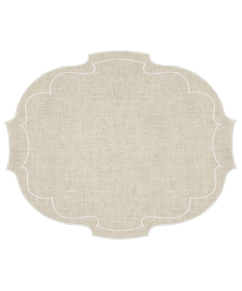 Pair of Francesca Waxed Linen Placemats, Natural