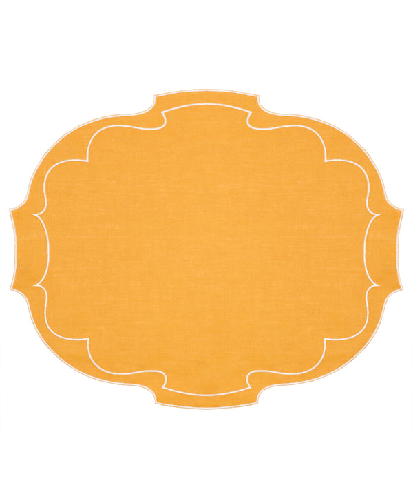 Pair of Francesca Waxed Linen Placemats, Pumpkin