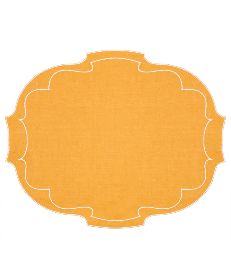 Pair of Francesca Waxed Linen Placemats, Pumpkin