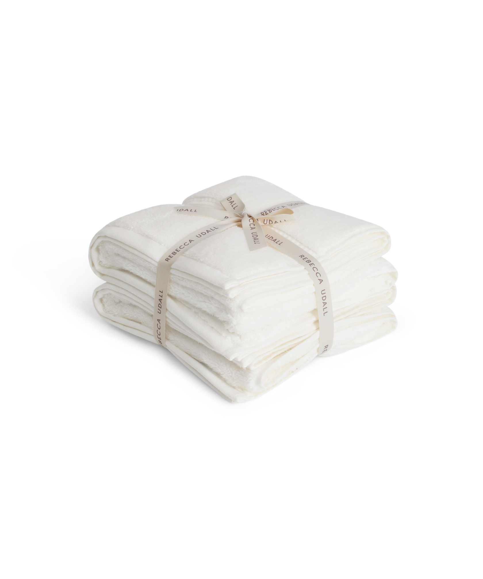 Pair of Maria Organic Hand Towels, Ivory