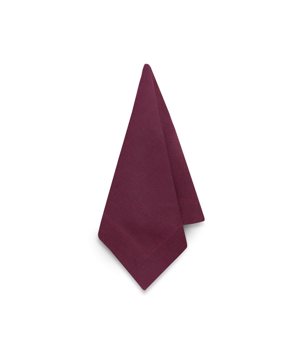 Pair of Martha Linen Napkins, Burgundy