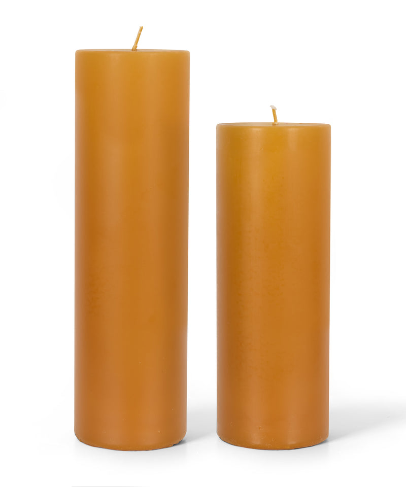 Rebecca Udall, Pair of Medium Paraffin Wax Pillar Candles, Amber