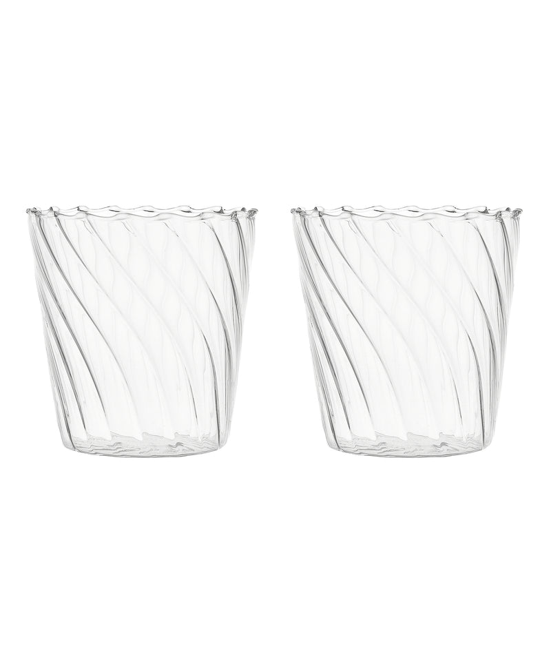 Rebecca Udall, Pair of Robust Elegant Delicate Rippled Glass Tumblers