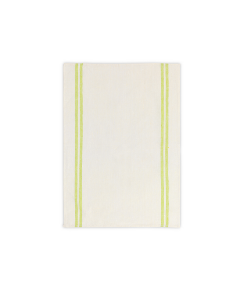 Rebecca Udall Pair of Striped Linen Tea Towels, Apple Green, Cut Out