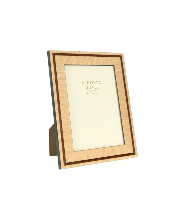 Rebecca Udall, Penelope photo frame, in light brown with dark wooden trim
