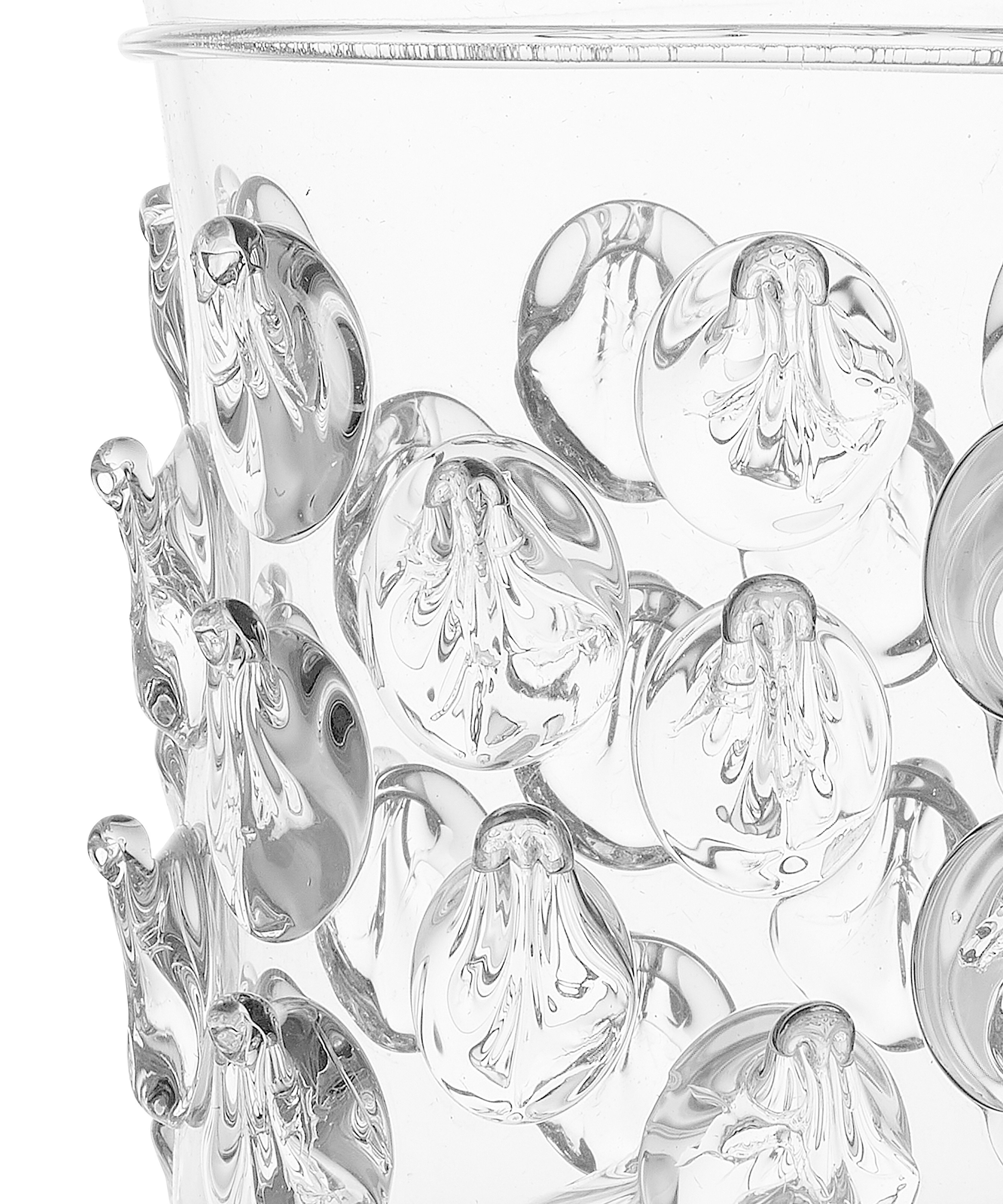 Phoebe Handblown Vase, Clear, Detail