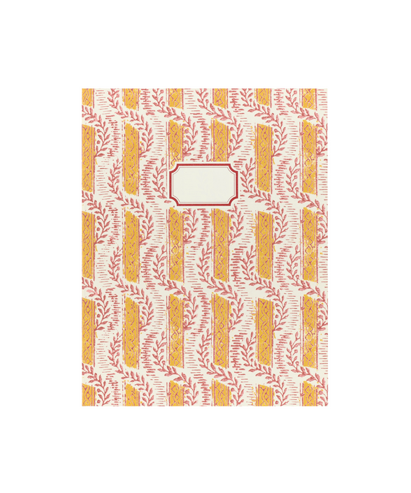 Rebecca Udall, Italian Bound Photo Album, Garland Floral Design in Red and Yellow Front Cover