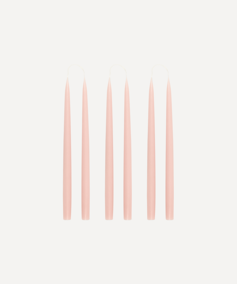 Rebecca Udall Set of 6 35cm Danish Taper Candles, Pastel Powder Pink
