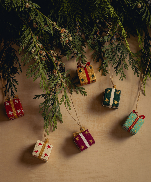 Set of 6 Present Christmas Decorations