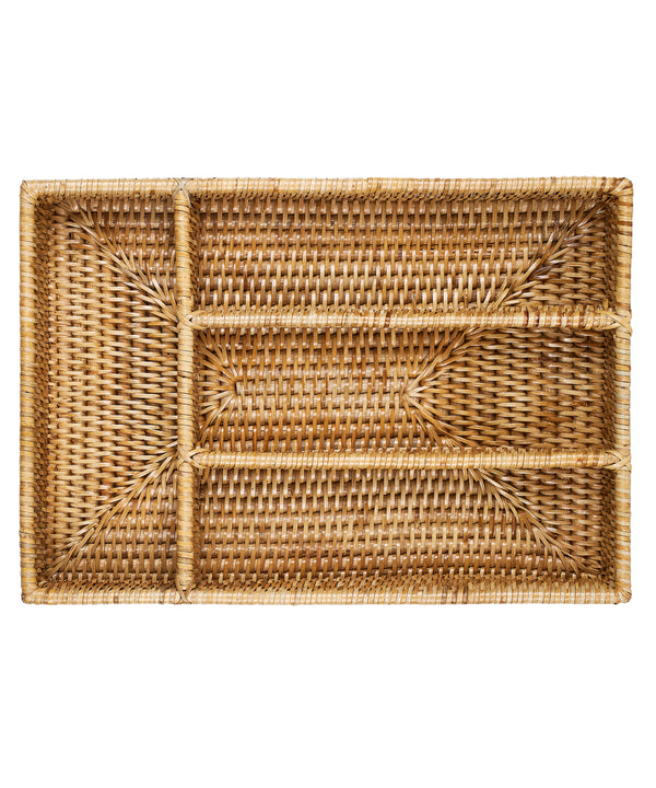 Rattan Cutlery Tray, Natural