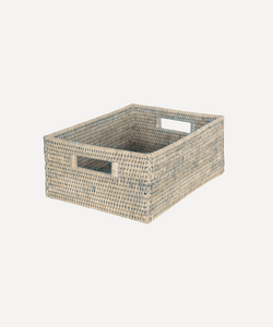 Rebecca Udall Rattan Rectangular Storage Basket, Taupe