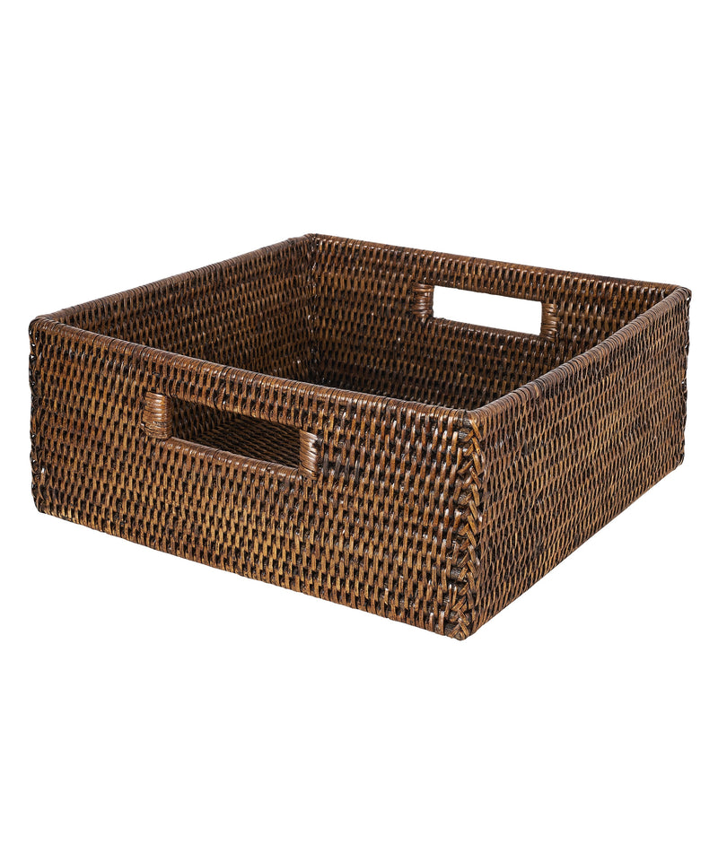 Square Rattan Boxes Rattan Square Storage Basket, Brown | REBECCA UDALL – Rebecca Udall