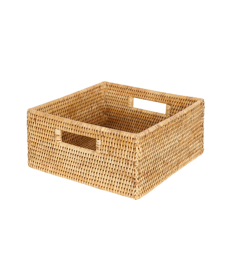 Rattan Square Storage Basket, Natural