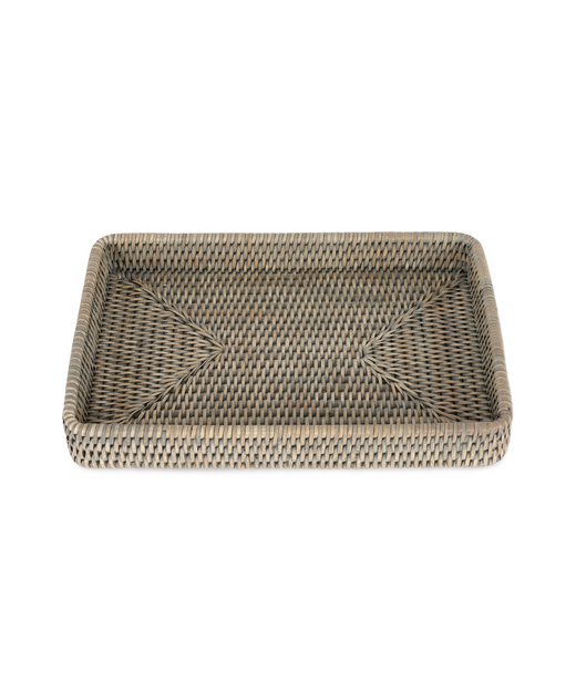 Rebecca Udall Rattan Decoration Tray, Taupe, Cut Out