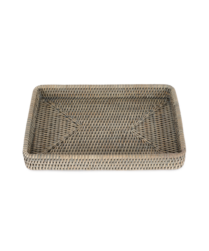 Rebecca Udall Rattan Decoration Tray, Taupe, Cut Out