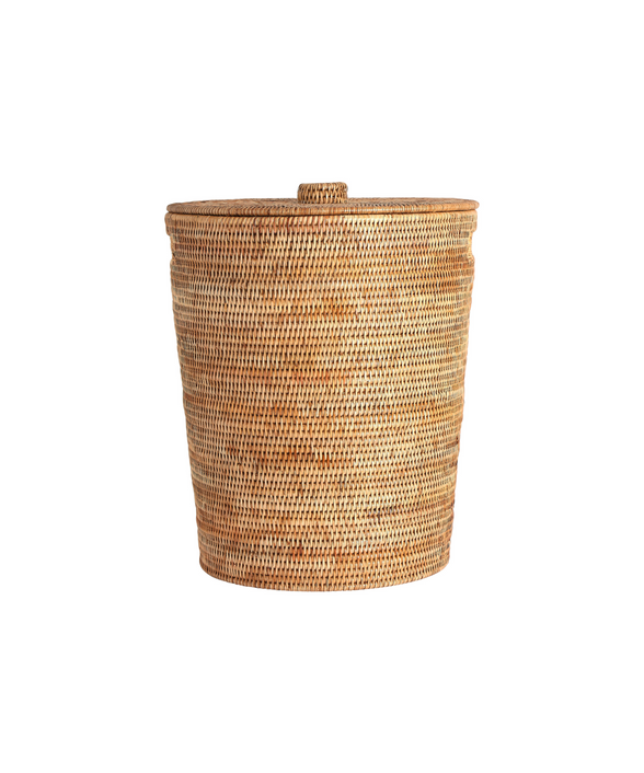 Rattan Round Laundry Basket, Natural