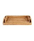 Luxury Classic Handwoven Rattan Wicker Woven Serving Breakfast Trays in Natural, Rebecca Udall