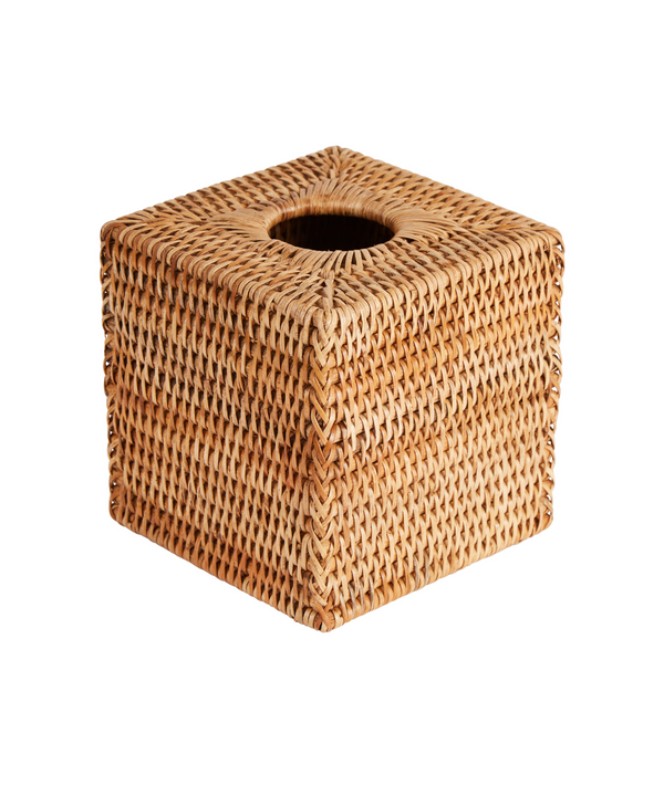 Rebecca Udall, woven rattan wicker square tissue box cover, natural