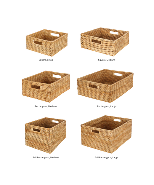 Rattan Storage Baskets, Natural