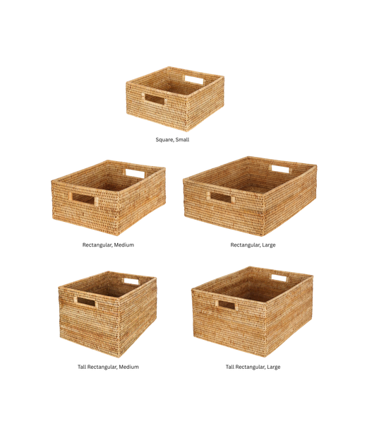 Rattan Storage Baskets, Natural