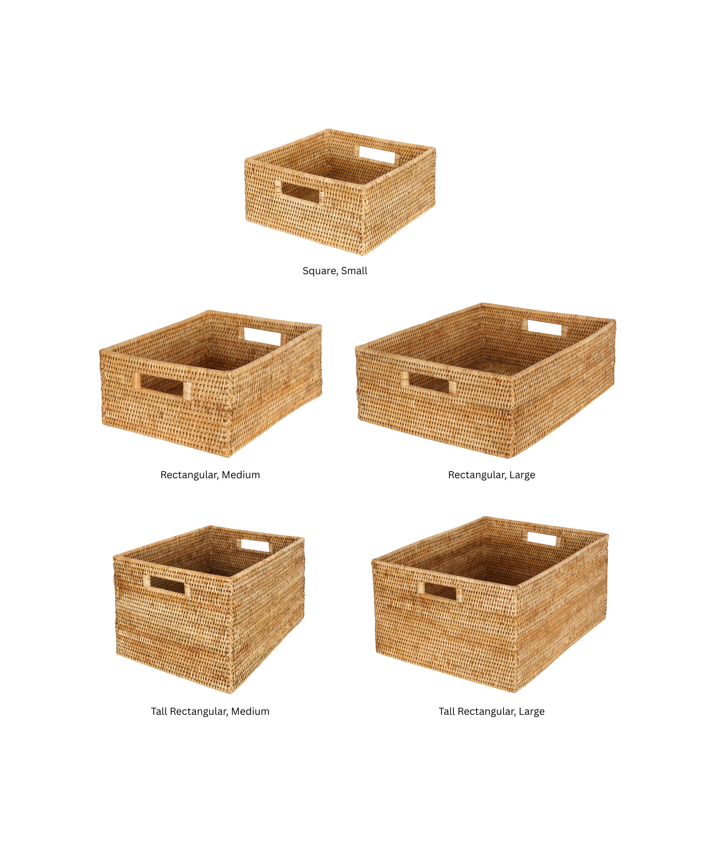 Rattan Storage Baskets, Natural